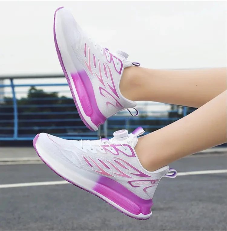 حذاء جري رياضي مسامي مع حذاء مشي نسائي مريح وخفيف الوزن ومسامي وغير قابل للانزلاق ومقاوم للاهتراء