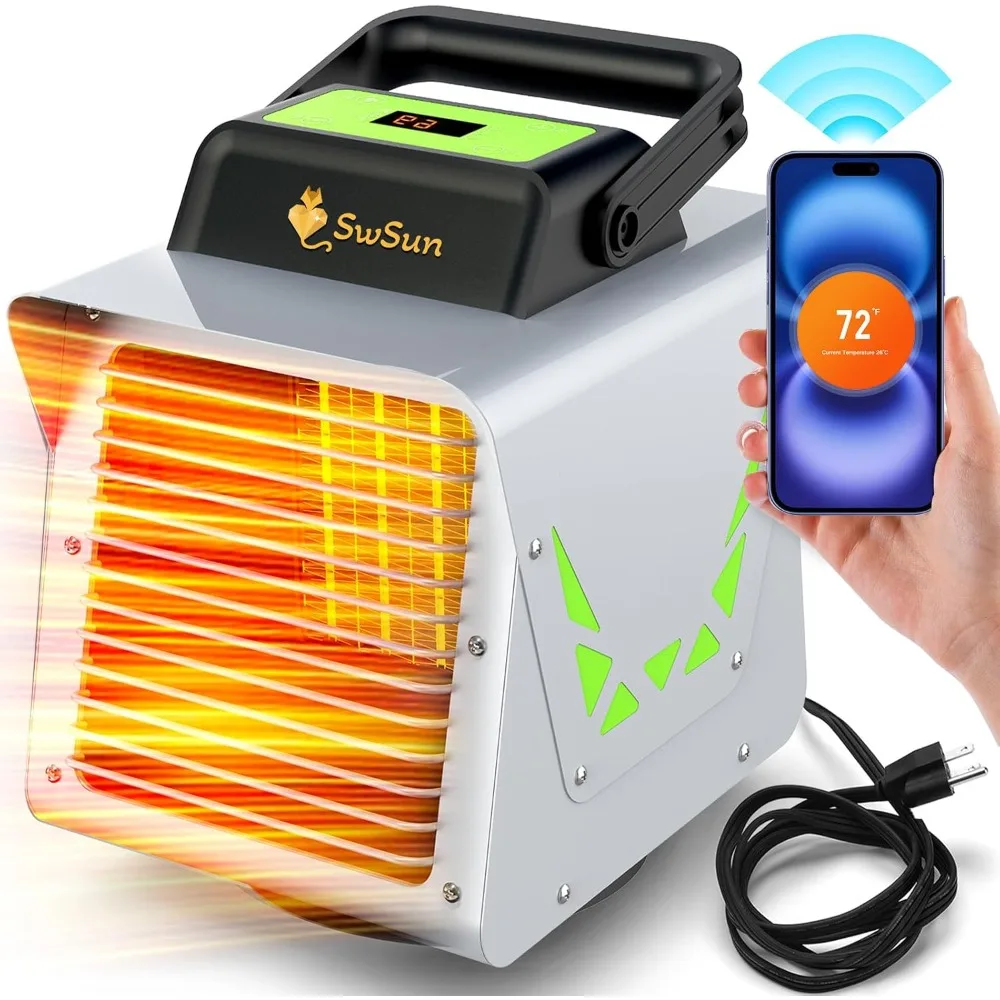 

1500W Greenhouse Heater, Portable Outdoor Heater with APP Control & Smart Control Panel,2S Fast Heating Heater for Greenhouse