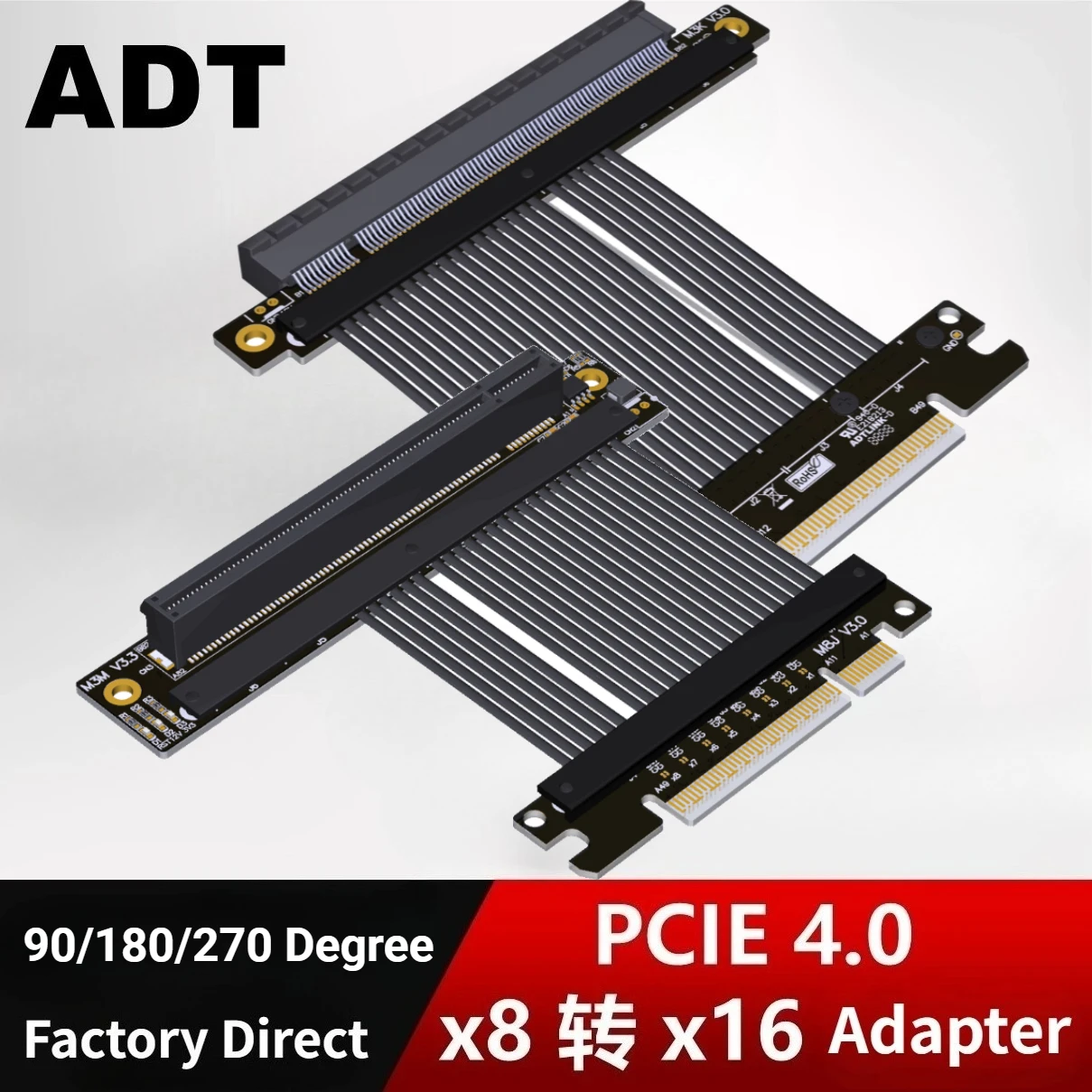 

Riser PCI Express PCI E 4.0 Riser AMD NVIDIA Card Gen4 8x To 16x Slot Riser Удлинительный кабель PCIe x8 x16 1U 2U GPU Майнинг