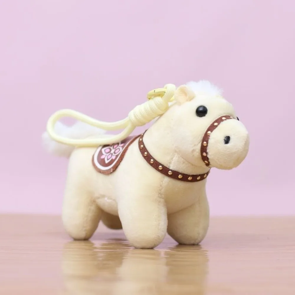 かわいい馬のポニーペンダントぬいぐるみマスコット馬キーホルダー中国風バックパックペンダント干支馬の置物馬年