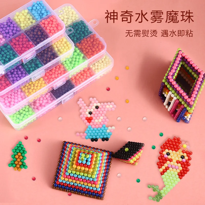 الخرز المصهر اللزج بالماء السحري اليدوي ، الخرز الإبداعي ، الحرف الفنية ديي ، مجموعة اللعب الحسية مع الملحقات