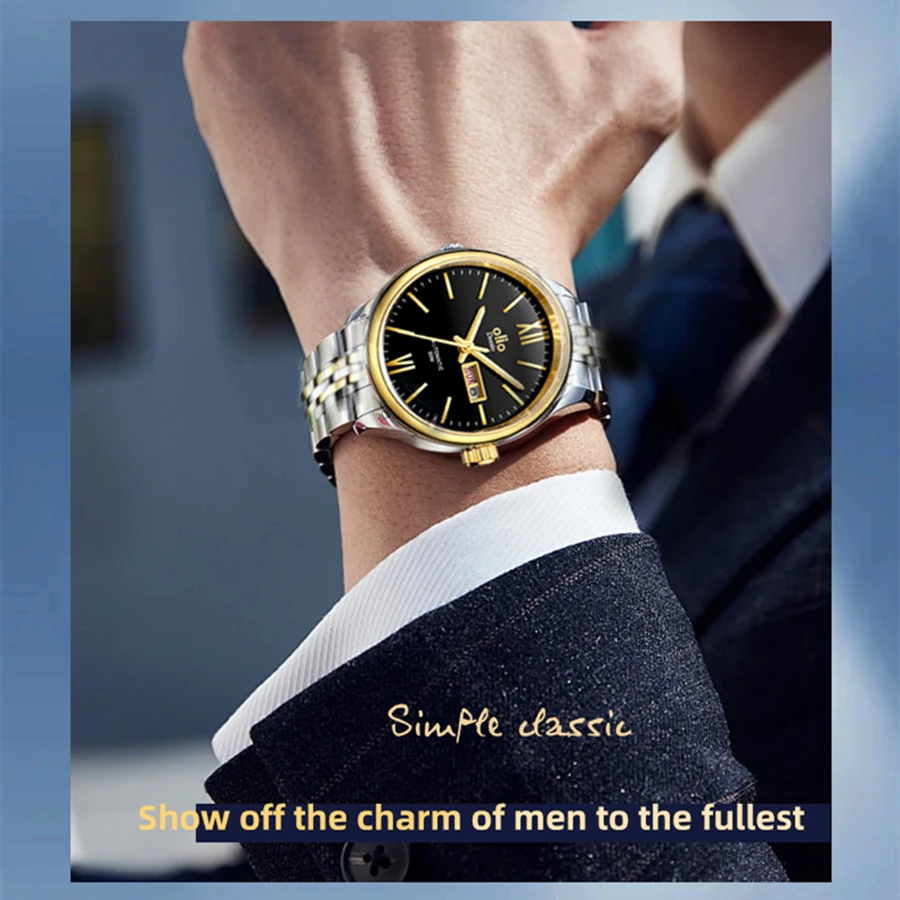 Deesio relógio mecânico masculino com vento automático, movimento japonês, 42mm, cristal de safira, 50m, à prova d'água, automático, caixa de aço inoxidável, presente