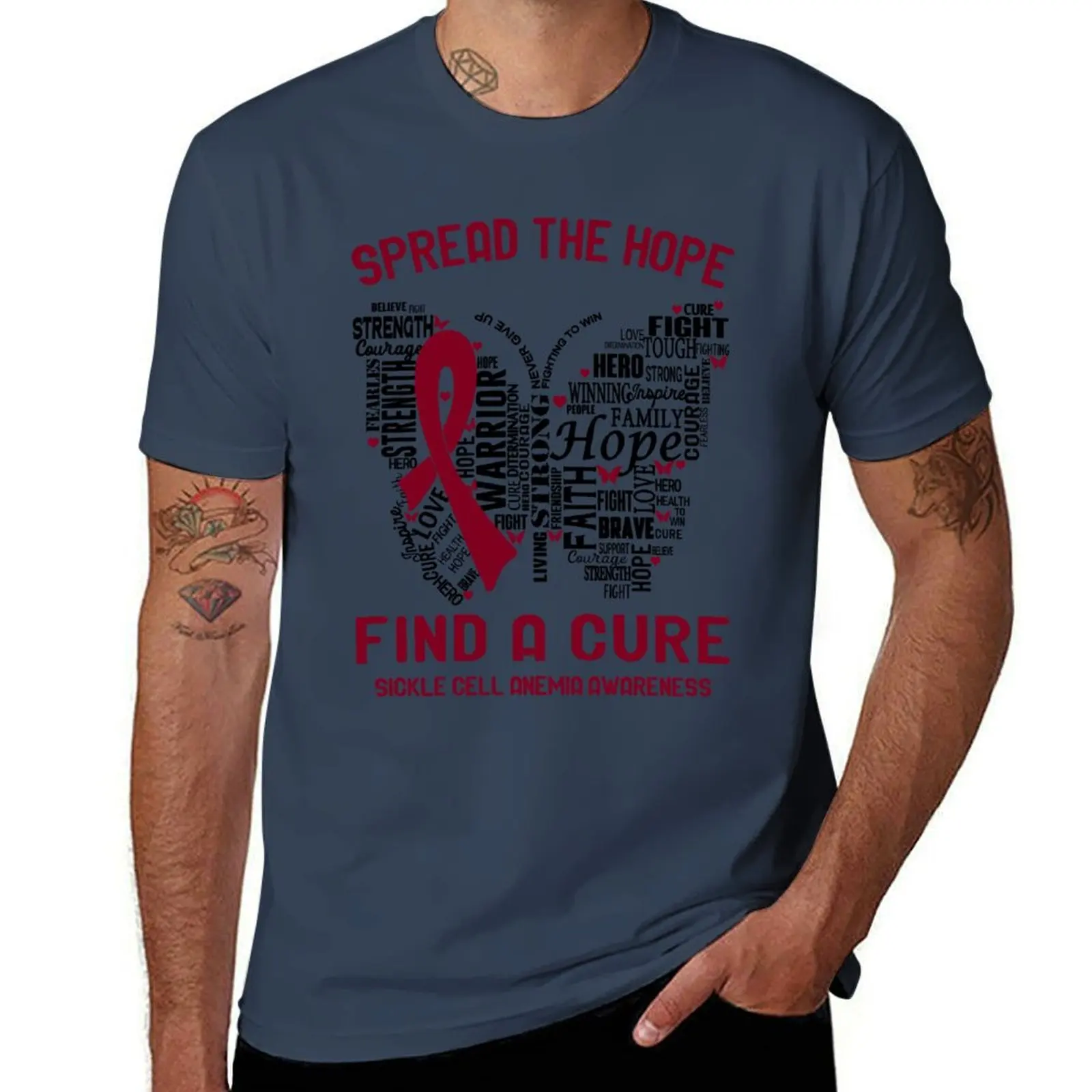 

Sickle Cell Anemia Awareness - Spread The Hope Find A Cure T-Shirt man t shirts graphic man t shirt cotton high quality T-Shirt