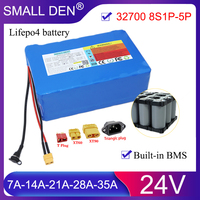 32700 Mew 24V 7AH 14AH 21AH 28AH 35AH LiFePO4 Battery Pack 8S1P-5P Built-in BMS For 25.6V UPS Power Supply  E-Scooter Wheelchair