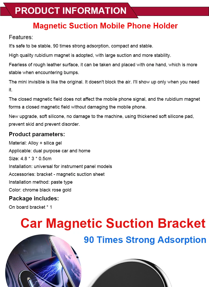 Magnetischer Autotelefon halter drehbarer Streifen formst änder für Huawei Metall starker Magnet GPS Auto Handy halterung für iPhone 13 12 – Detail 2