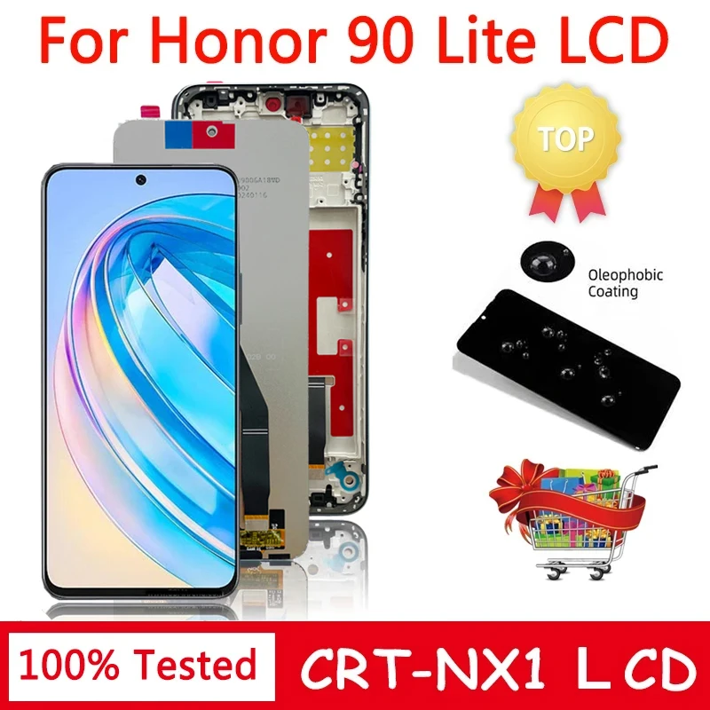 Test 6.7\'\' For Huawei Honor 90 Lite CRT-NX1 LCD Display Touch Screen Digitizer Assembly For Honor90 Lite 90 Lite LCD Frame