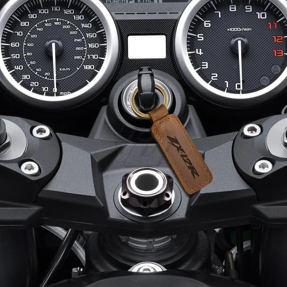 

Motorcycle Cowhide Keychain Key Ring for Kawasaki ZX12R ZX-12R Key Chain