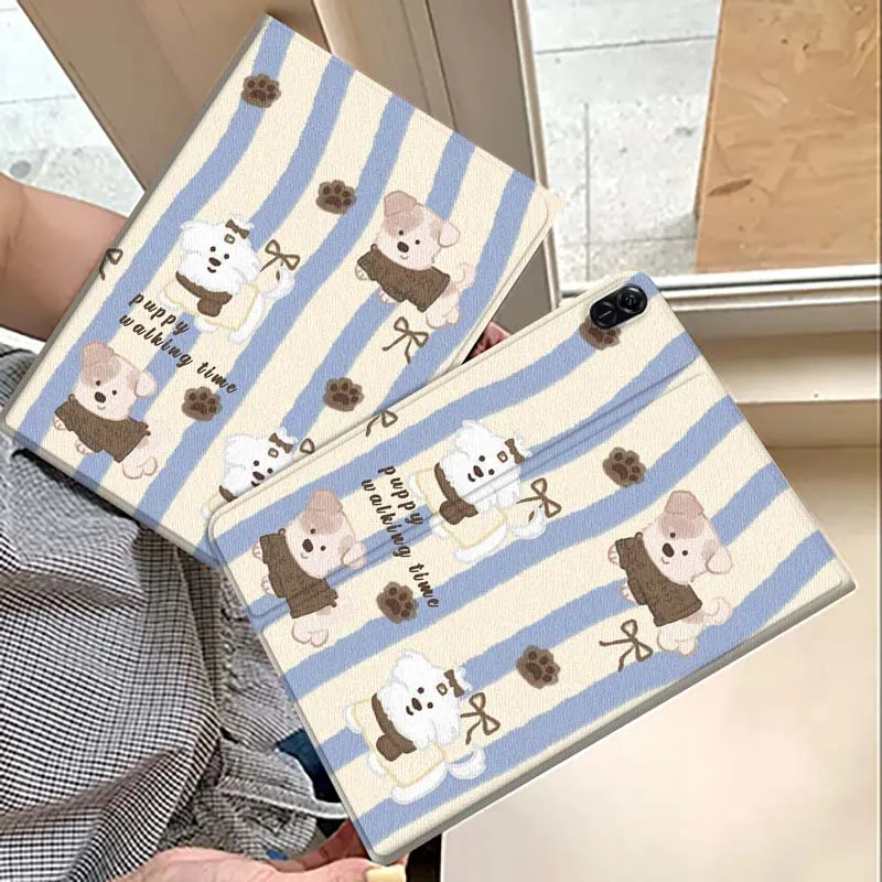 

Cartoon Dog Blue Banner Cartoon For Huawei MatePad M5 T5 SE 11 Pro Honor Tab 5 V7 V8 X9 GT 10.1 10.8 Inch Tablet Case Cover