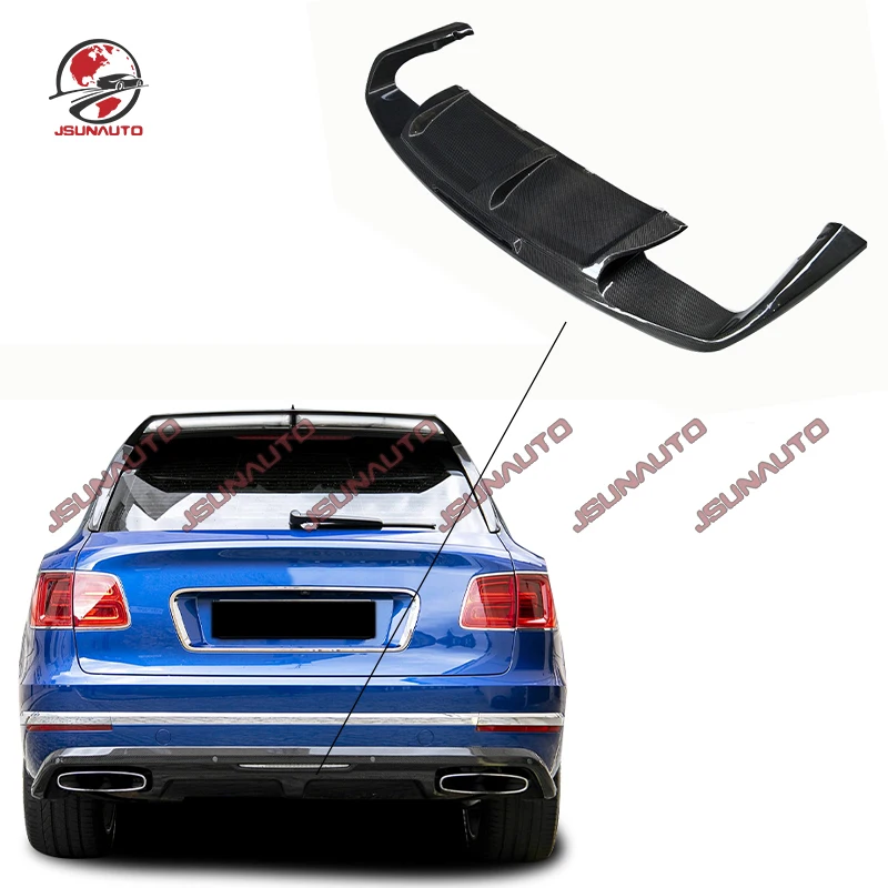 

Factory Supply Car Part W12 Style Carbon Fiber Rear Bumper Splitter Rear Diffuser For Bentley Bentayga Back Kit