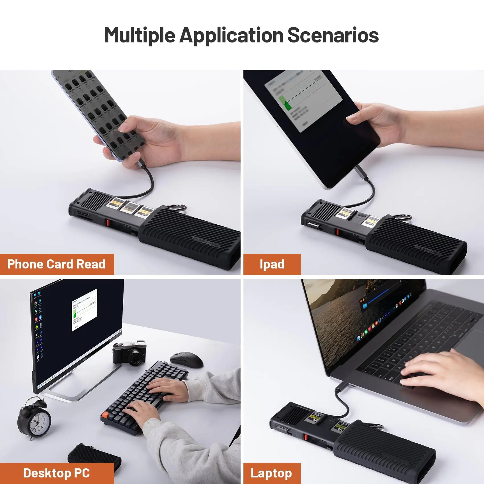 PGYTECH CreateMate 고속 카드 리더기 및 케이스 SD TF SIM 듀얼 슬롯 데이터 전송 메모리 카드 카메라/전화용 USB 3.1 Type-C