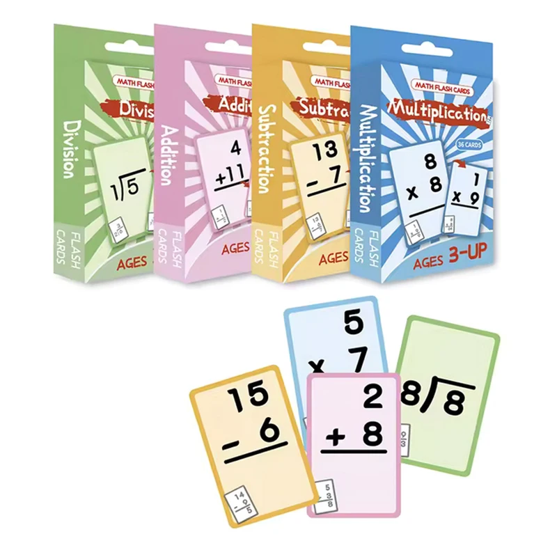 36 Teile/satz Mathematik Addition Subtraktion Multiplikation Division Löschbaren Wiederverwendbare Anzahl Lernen Karten kinder Mathematik Lehrmittel