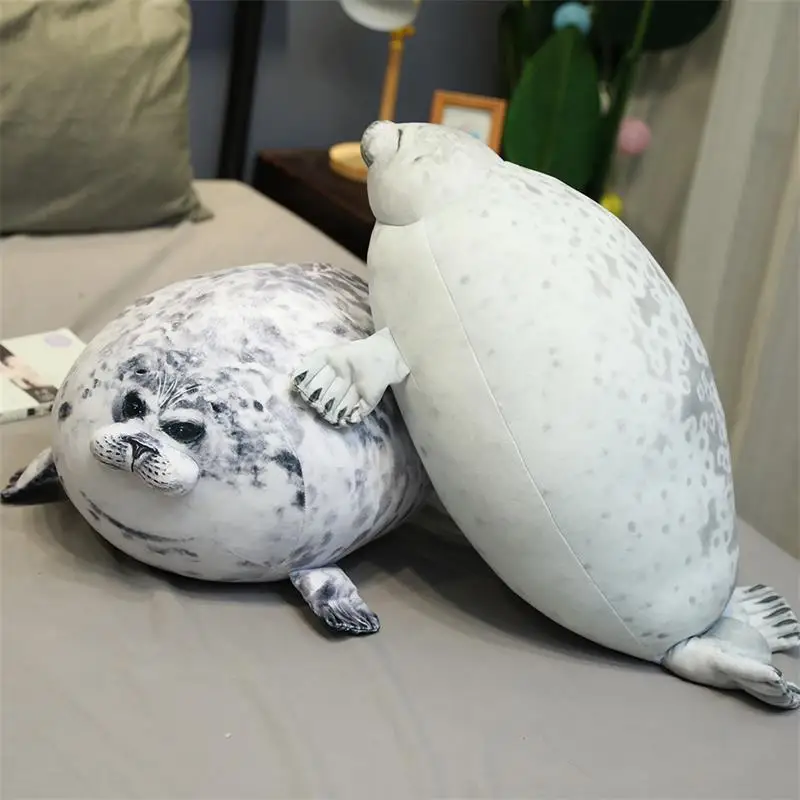 Giant Cute Simulated Seal Plush Toy Soft Stuffed Sea Ocean Animal Wild Gray Seal Pillow Appease Doll Toys Gift