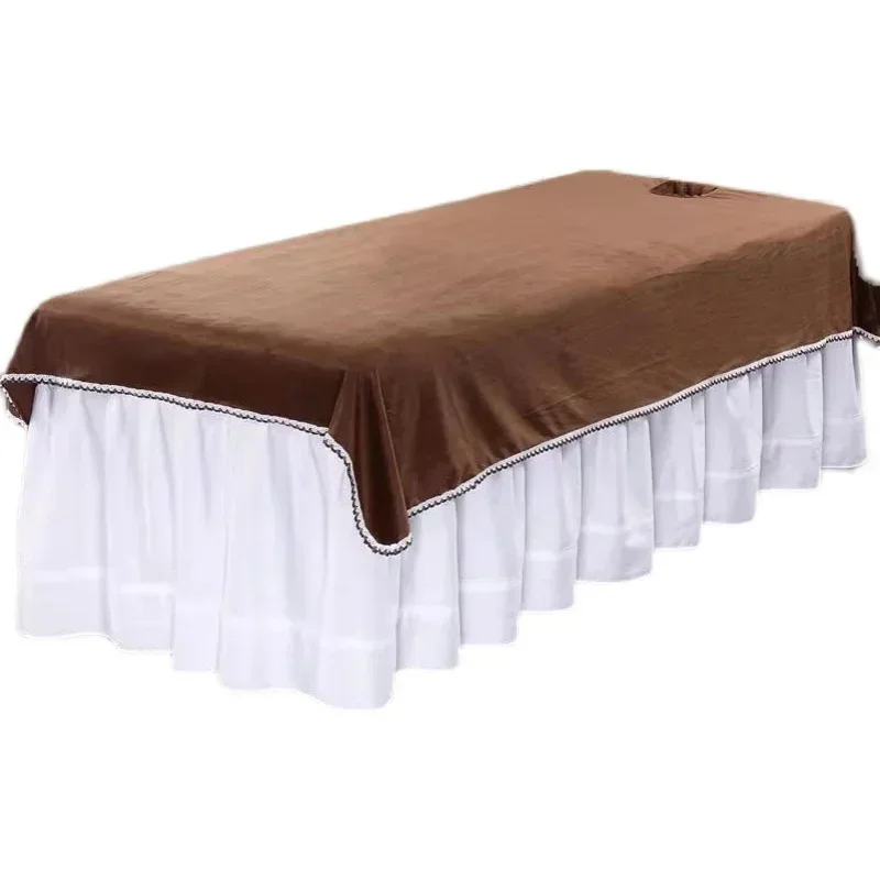 Thickened Crystal Velvet Bed Sheets, Simple Style, Beauty Salon, Physiotherapy, Massage Spa, Bed Cover, Bedspread Cover