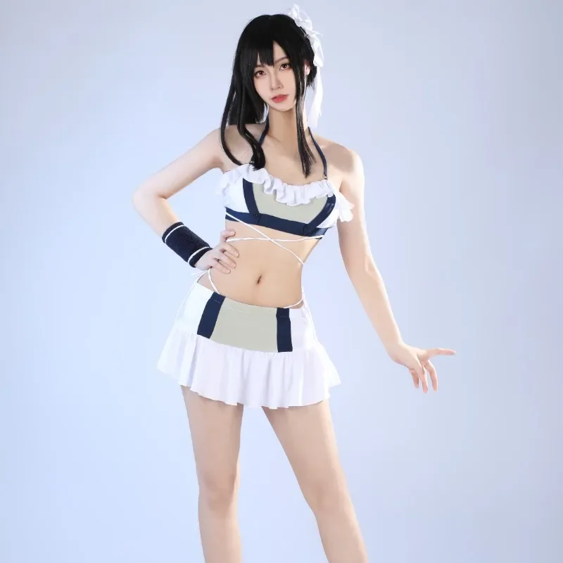 

Tifa Swimsuit Cosplay Costume Sexy FF 7 Rebirth Costumes Fantasy Outfit Halloween Comic Con Beach Dress for Female