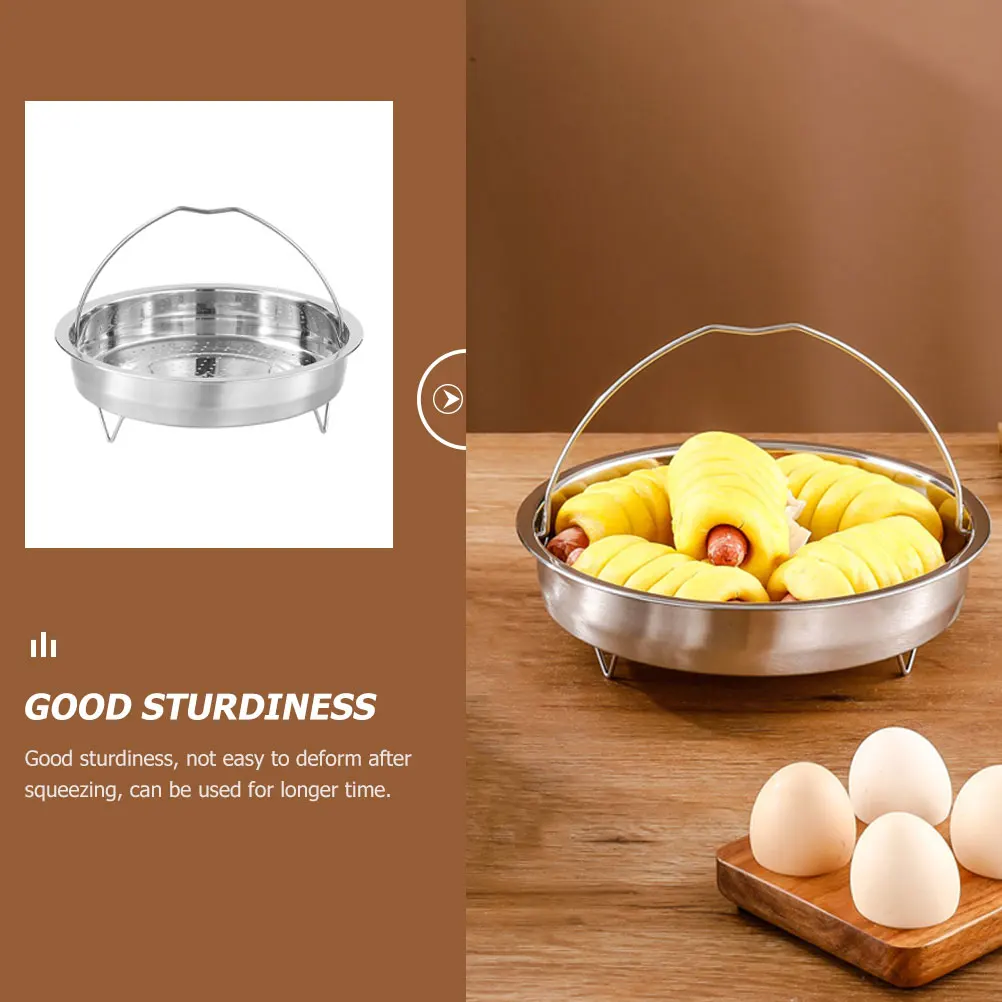 

Stainless Steel Steamer Rack 24CM Steaming Basket for Eggs Potatoes Buns Fish Rice Corn Vegetables Home Restaurant Use