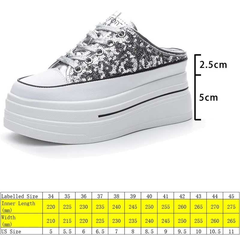 Fujin 7.5cm Air Mesh Hollow Synthetic Leather Women Wedge Chunky Sneakers Mixed Color Slipper Leisure Breathable Summer Platform