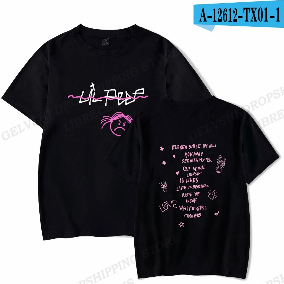 Rapper Lil Peep T Shirt Men Women Fashion T-shirt Cotton Tshirt Kids Hip Hop Tops Tee Music Tshirt Boy Tees Mens Clothing Summer