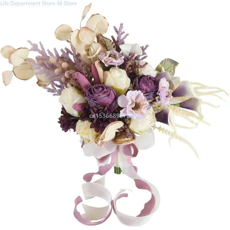 Beautiful Silk Flower Arrangement Luxurious Hand Tied Flower Display Banquets for Artistic Homes Styling