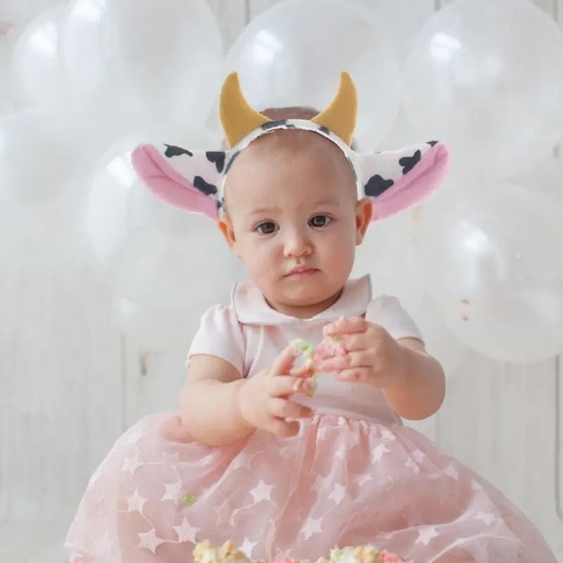 652F Asexuality الأذن الشعر هوب عصابات رأس الحيوان البقرة الأزياء ملحق لقضاء عطلة عيد ميلاد عيد الهالوين #5