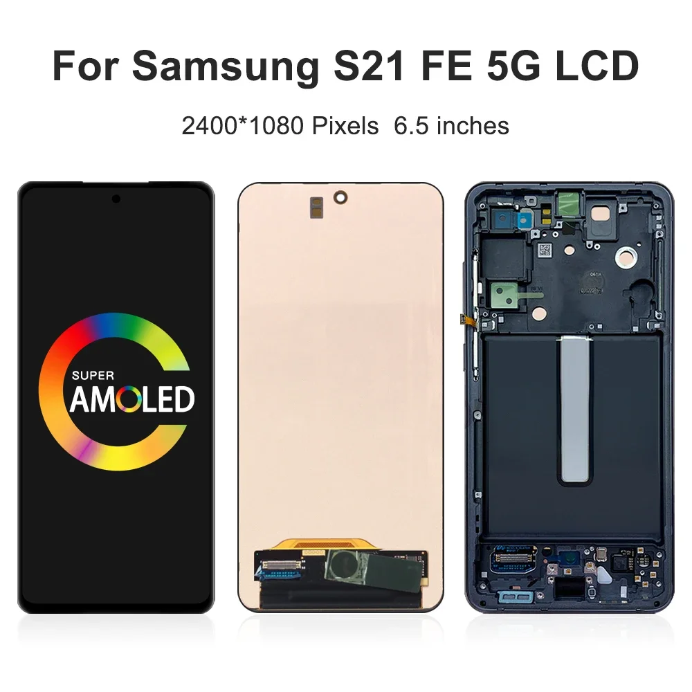 S21 FE 5G For Samsung 6.4\'\'For Ori S21FE 5G G990B G990U G990W G990E LCD Display Touch Screen Digitizer Assembly Replacement