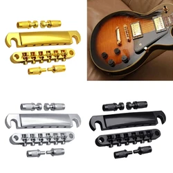 6 Strings Tune O-Matic Guitar Bridge and Tailpiece with Studs Set for LP Les Style Electric Guitar Parts Replacements 24BD