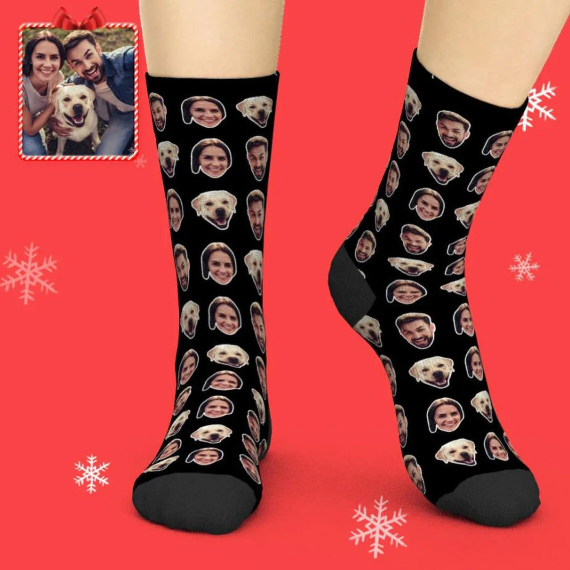 Customized Christmas Socks Personalized Photos Family Animal Logo Adult Socks Fun Face Couple Gifts Socks For Men Women