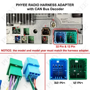 CAN BUS BUS BUS Decoder for Android Multimedia, RCA connector, 16 PIN Plug, Fiat Toro Adapter Cable, Strada, Mobi, Ducato, Egea 12 Main Sales Accessories Fiat Toro - №2