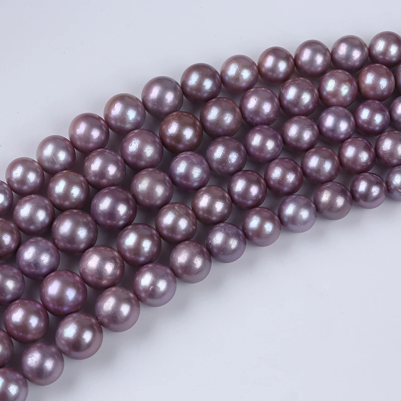 Wholesale 12-15mm Natural Freshwater Edsion Round Pearl Necklace Semi-finished