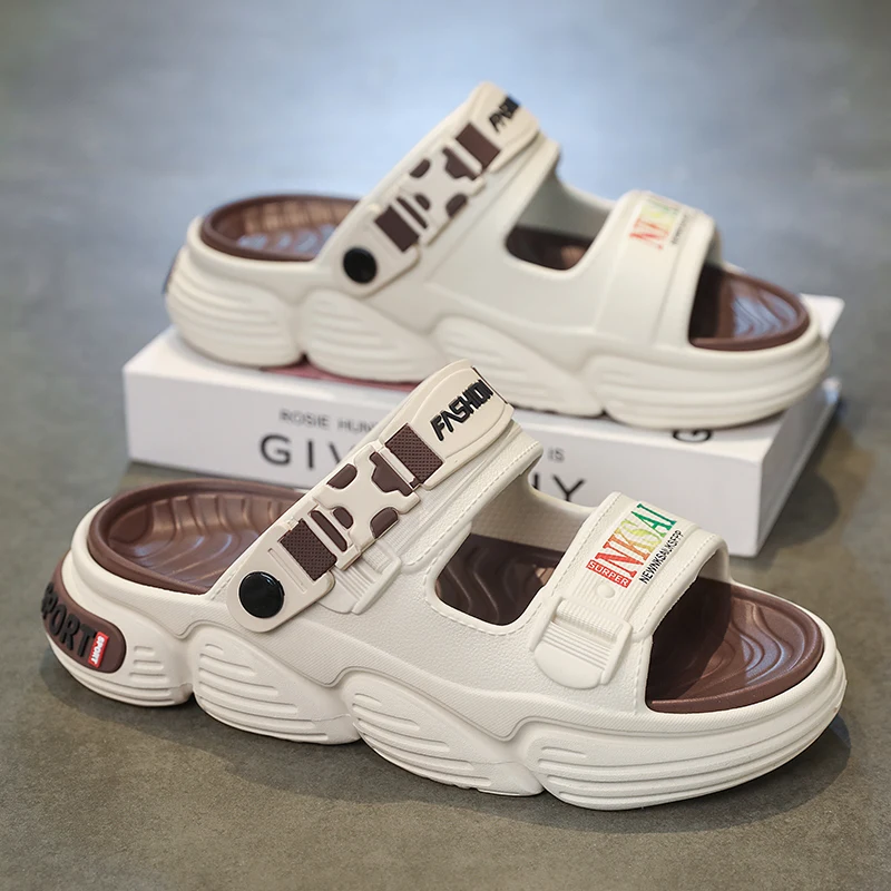 

Модные удобные дышащие кожаные сандалии, пляжные летние сандалии 2024, новая мужская повседневная обувь, обувь хорошего качества, уличные кроссовки 44