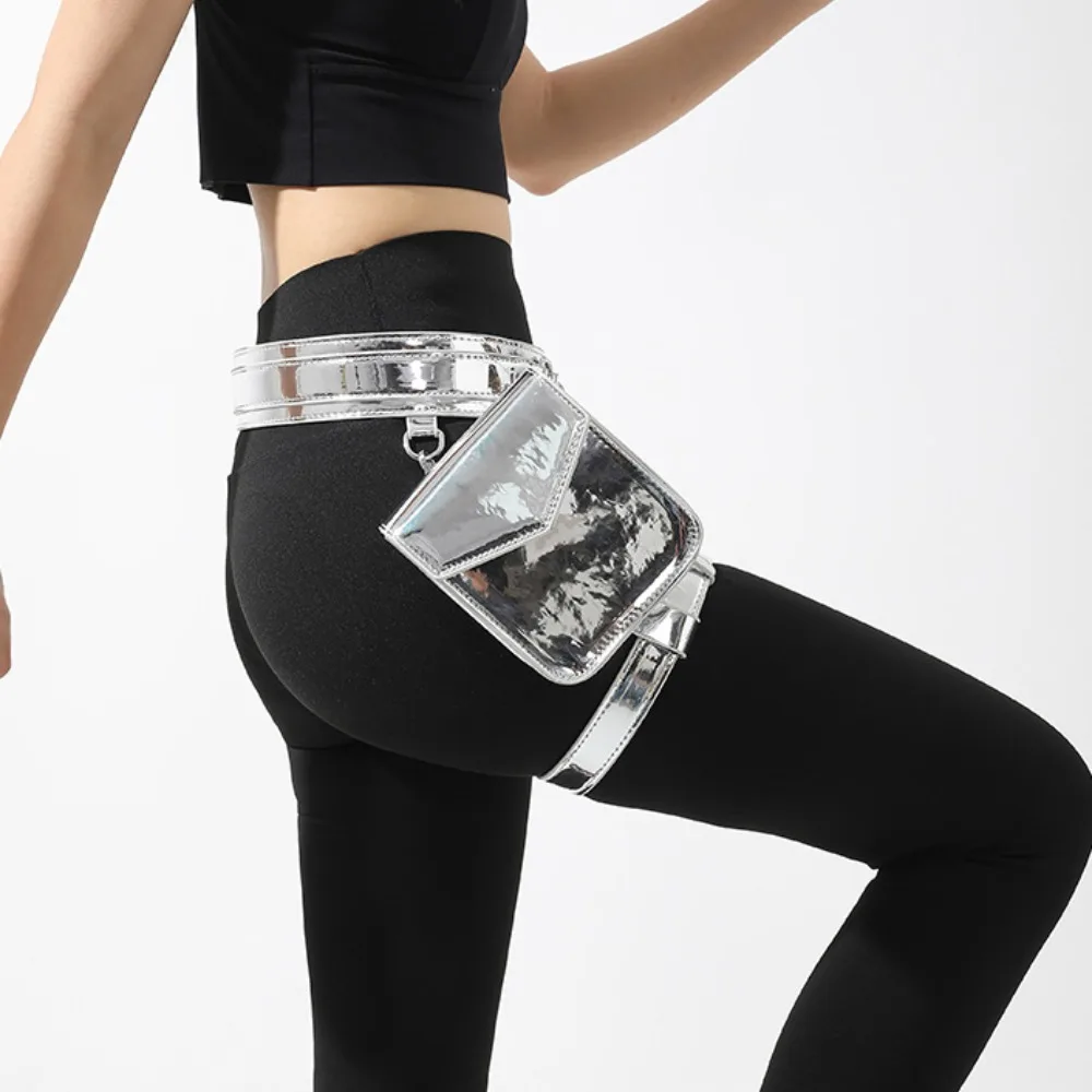 

Portable Punk Metallic Waist Belt Pouch Goth PU Leather Thigh Harness Leg Bag Coin Purse Leg Ring Motorcycle Waistpack Outdoor
