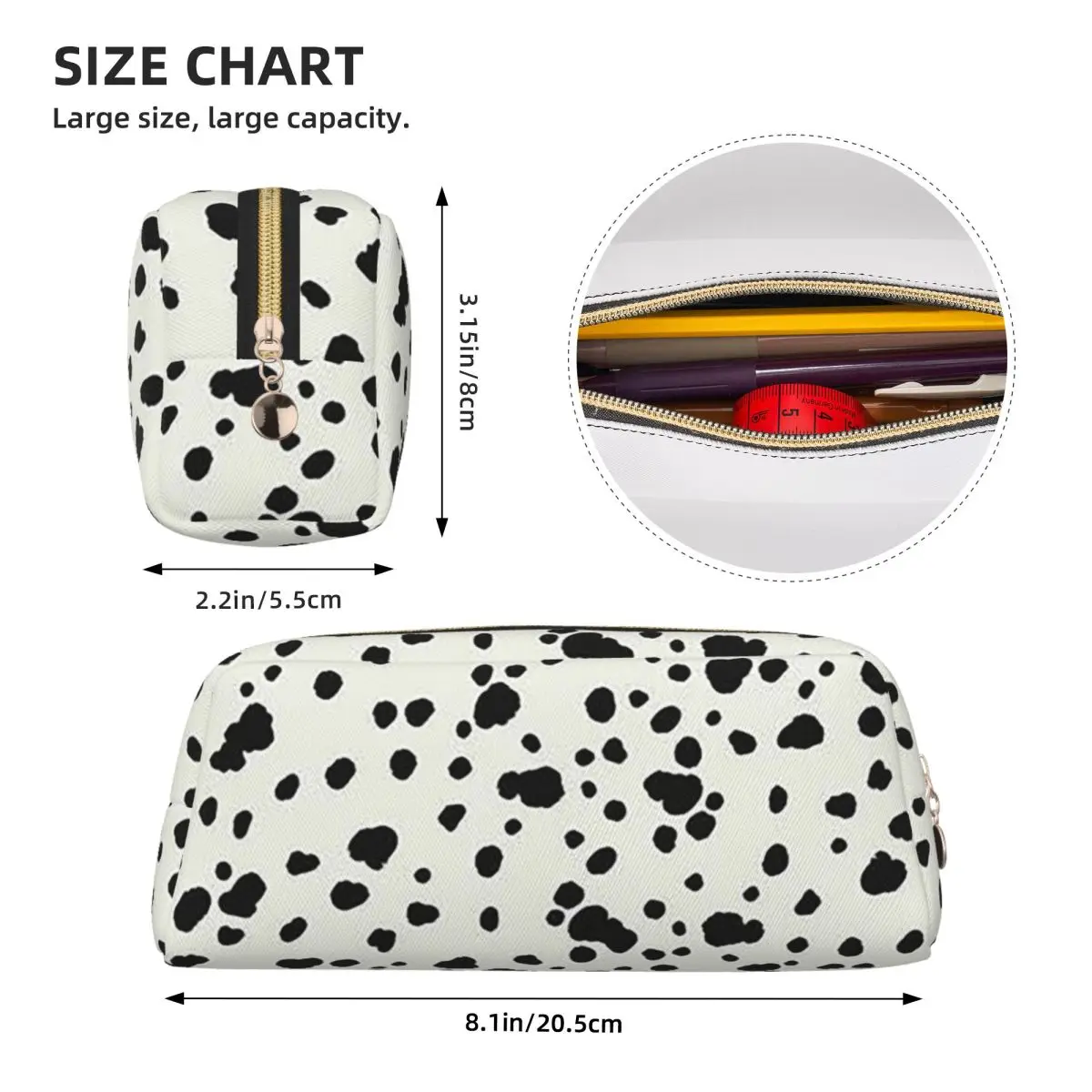 

Dalmatian Dog Texture Pencil Cases for Student School Pen Box Pencil Bag Large Capacity Pencil Pouch Pen Holder