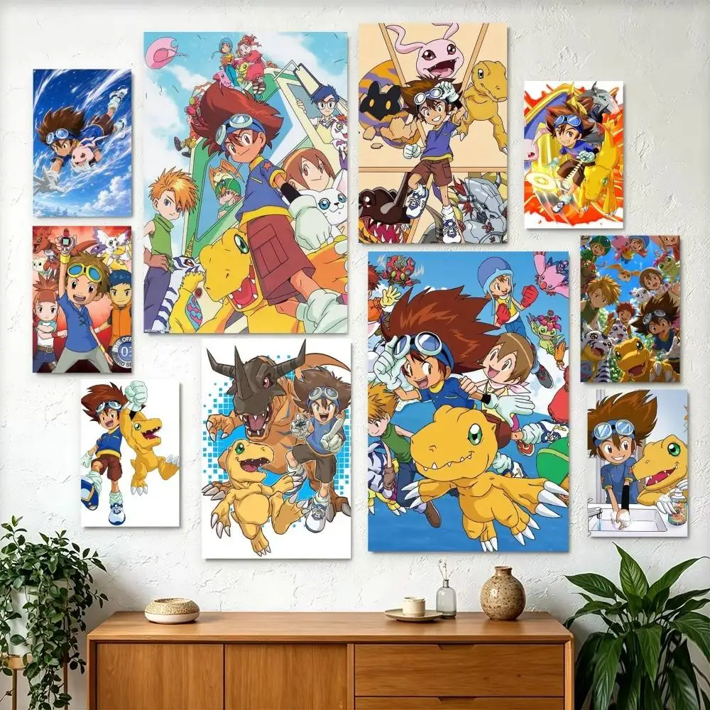 D-Digimon Story T-Time Stranger Poster Perfect Space Sticker Self Adhesive for Office Home Theater Wall Art Decor Fancy Gift