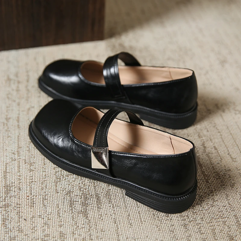 

2024 Autumn New Casual Comfortable Versatile Retro Simple Shallow Mouth Flat Bottom Single Shoes