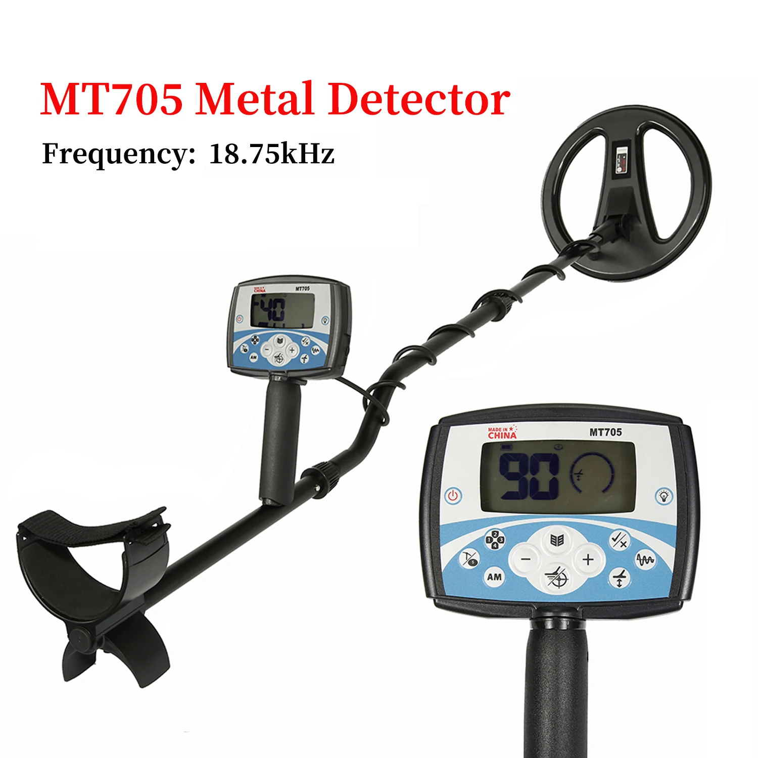 MT705 Portable Easy Installation Underground Metal Detector 270mm Waterproof Search Coil High Sensitivity Metal Detecting Tool