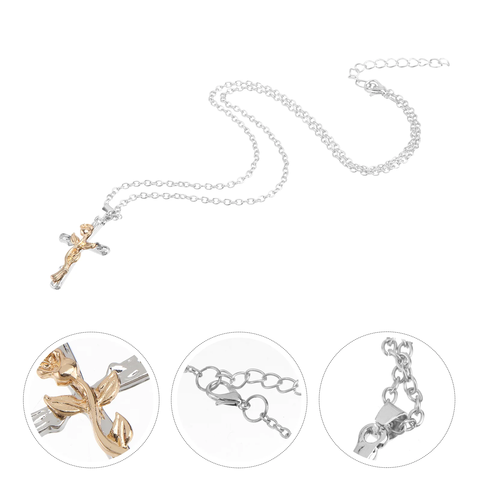 

Vintage Lovers Choker Necklaces for Woman Small Alloy Crucifix Chain