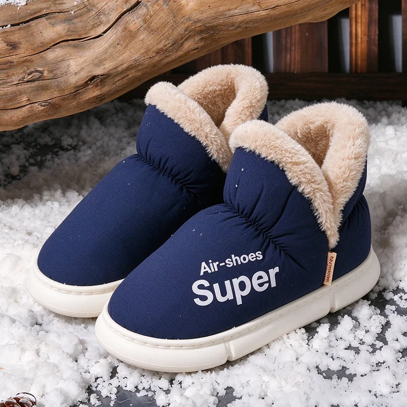 2026 Winter Thicken Warm Long Plush Snow Boots Men's Waterproof Platform Non Slip Ankle Boots Men Comfort Cotton Padded Shoes 45