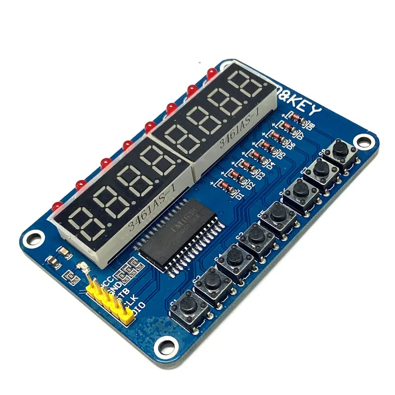 TM1638 Keypad Digital Tube LED Display Module 8-Digit Digital Tube LED Keypad with DuPont Cable