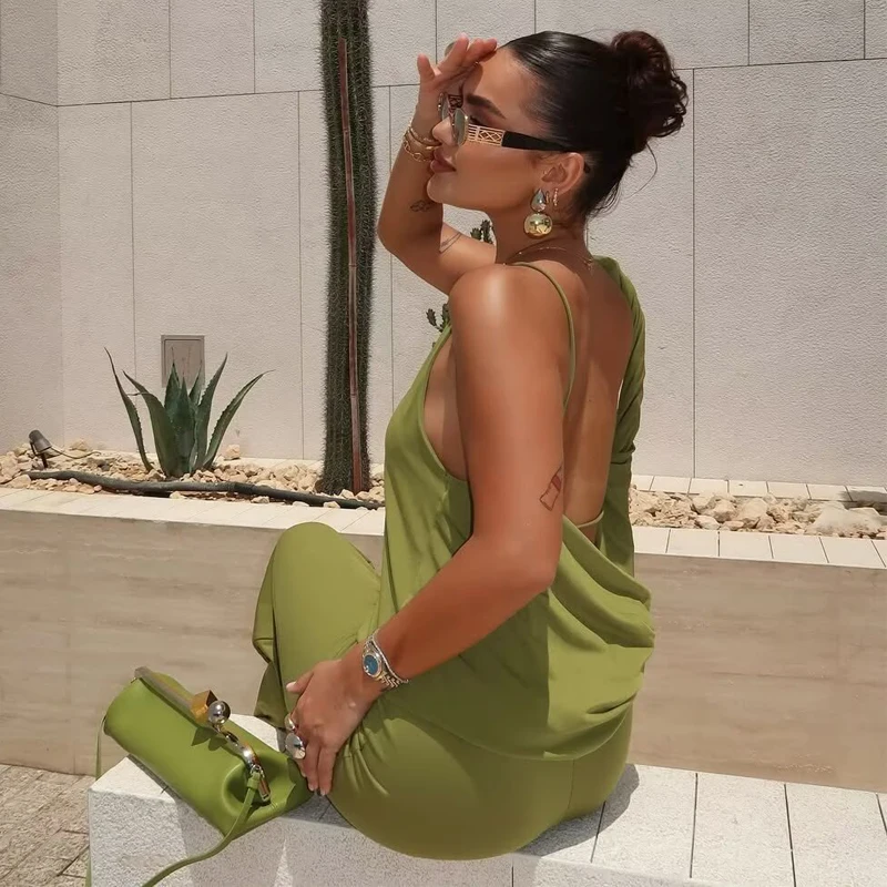 MUJER أطقم سراويل نسائية مطوي بنطال ذو قصة أرجل واسعة للنساء عادية عالية الخصر السراويل النساء السراويل الصيفية الفضفاضة امرأة 2025 بنطلون