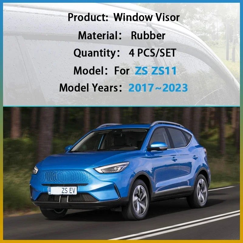 Car Door Side Window Visor For MG ZS ZST EV VS Astor ZS11 2017~2023 Sun Rain Shield Weathershields Deflector Cover Accessories