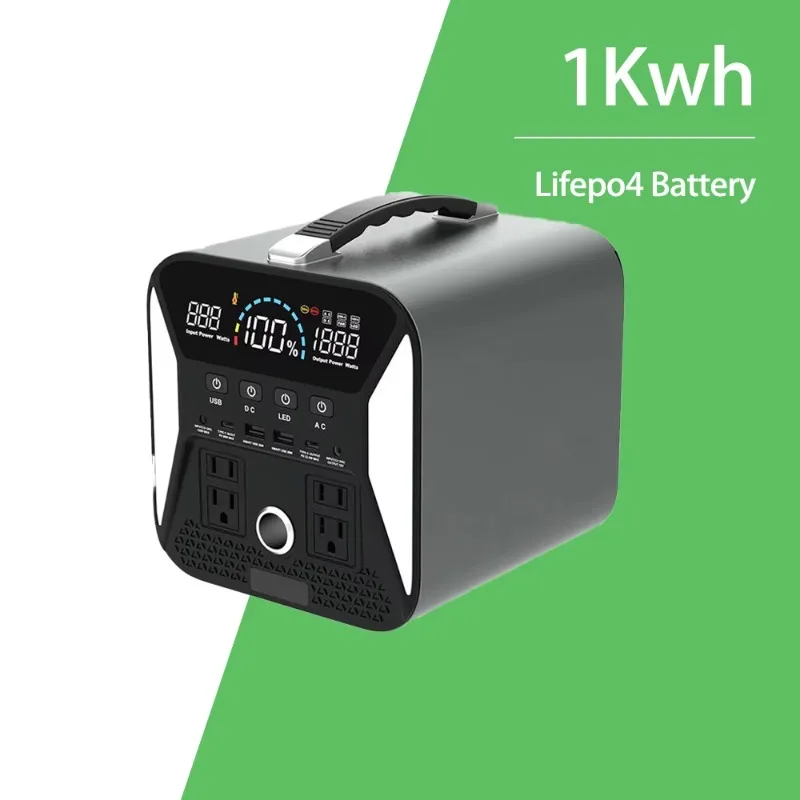 New Portable 2500W/3000W Solar Emergency Station Pure Sine Wave External Battery Car AU 1kwh/3kwh/4kwh/5kwh Charging Capacity
