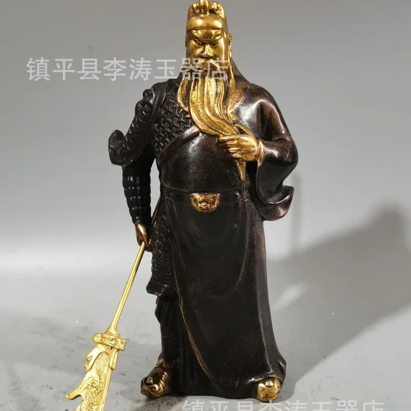 

Bronze Gilded Guan Gong Statue Wu Wealth God Statue Guan Yu Wealth God Opening Guan Yu