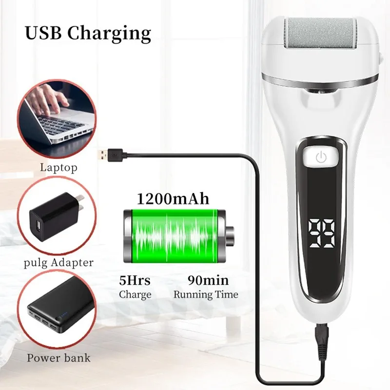 Electric Sandpaper Foot Grinder Pedicure Tool, Portable Dead Skin Hard Callus Remover for Heels Professional Foot Care Supplies - view 4