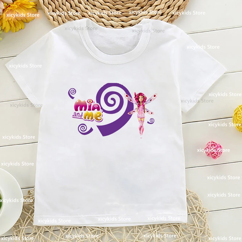 New arrival children's clothes tshirt anime Mia And Me:The Hero Of Centopia cartoon girls t-shirt summer girls clothes shirt top