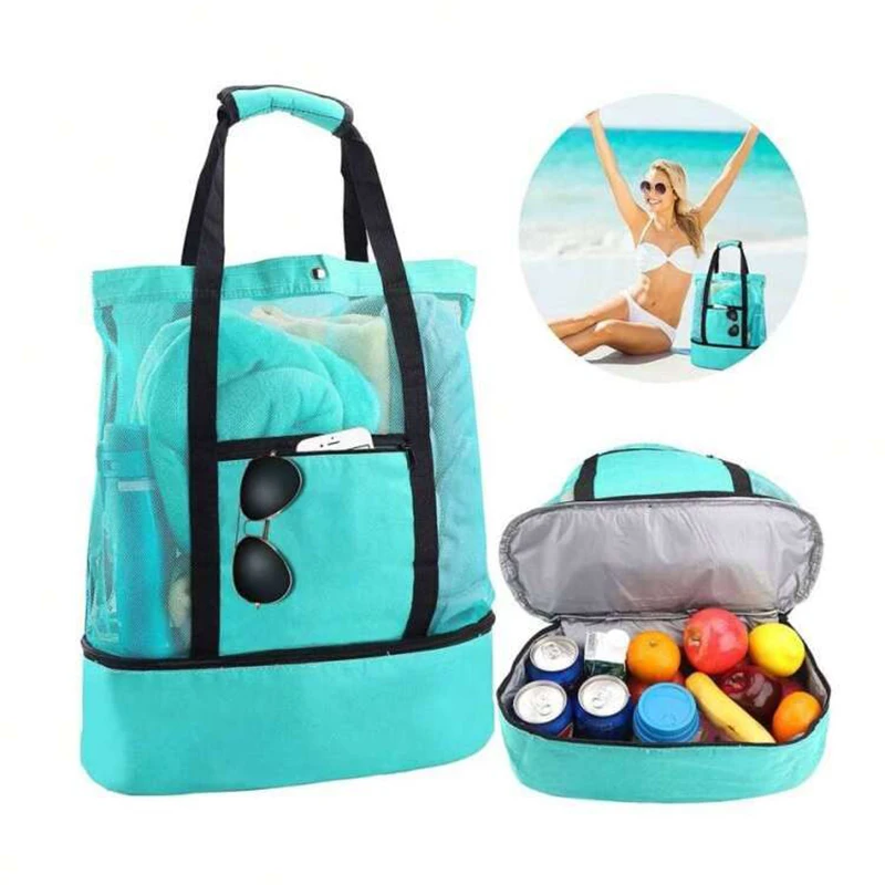 Summer Storage Large Beach Bag Mesh Shoulder Bags For Toys Waterproof Large Capacity Shopper Tote Bag