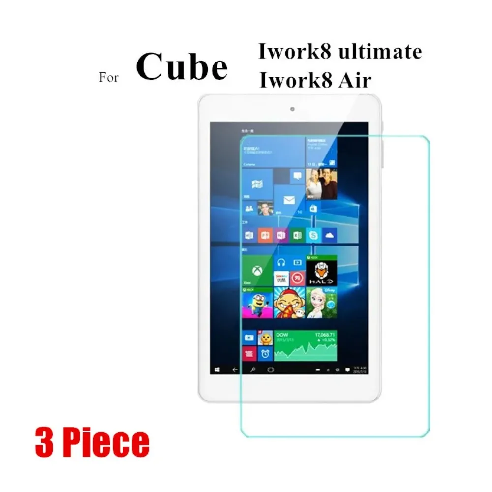 

3-Pack Glass Screen Protector for Cube iwork8 Air / iwork 8 Ultimate Screen Guard 8-inch 9H Anti-Scratch Bubble-Free Ultra Clear