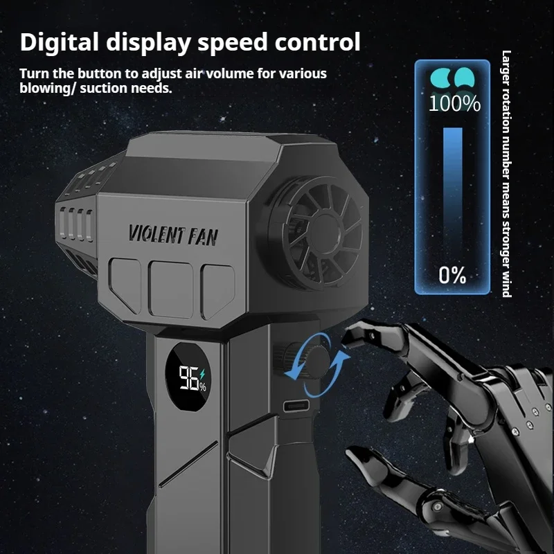 57m/s Typhoon-Grade X5 Fan – 240W Brushless Motor | 8000mAh Rechargeable Camping Tool