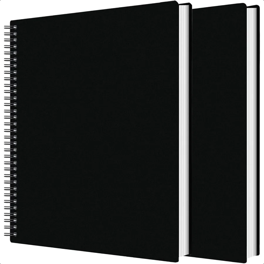 

2Pcs Portfolio Binder with Plastic Sleeves 50 Pockets Presentation Book Display 100 Pages File Folder for Artwork Sheet Music D