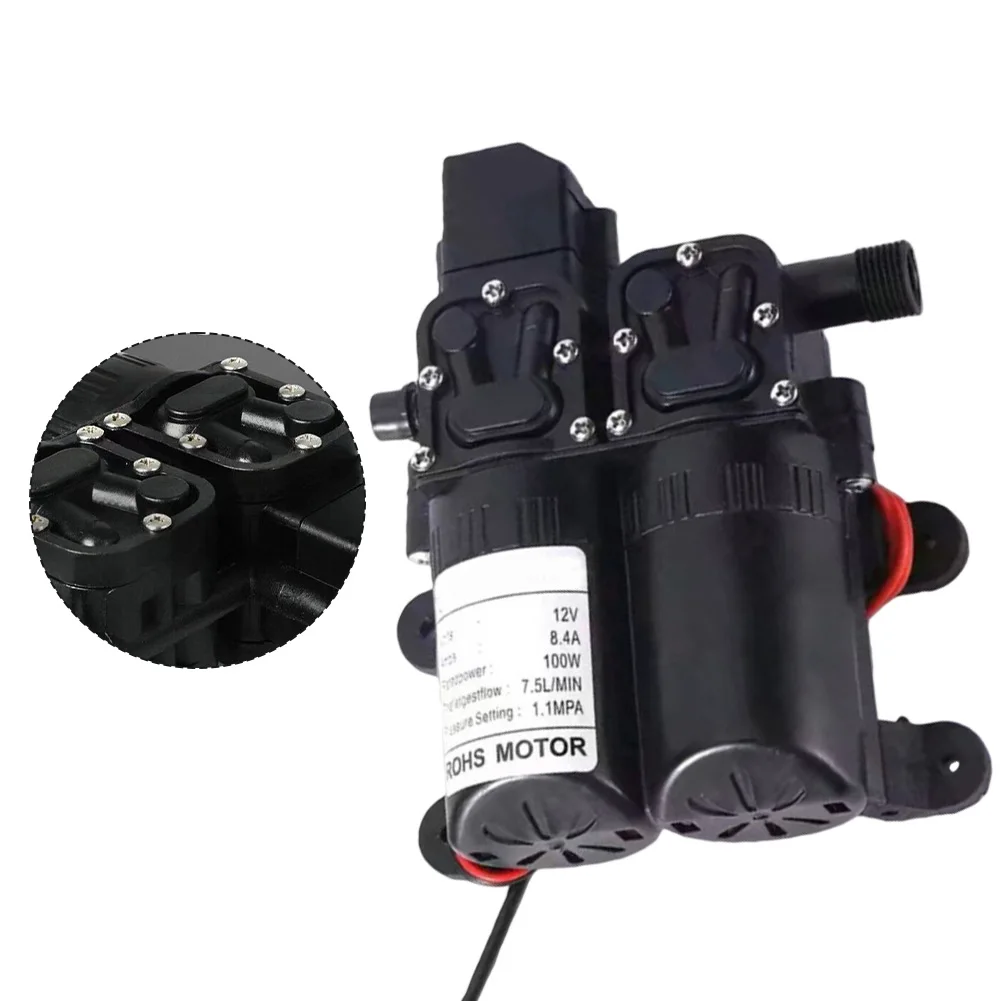 

Высоконапорный мембранный водяной насос 12В постоянного тока, интеллектуальный рефлюксный самовсасывающий насос для караванов, лодок, сельского хозяйства