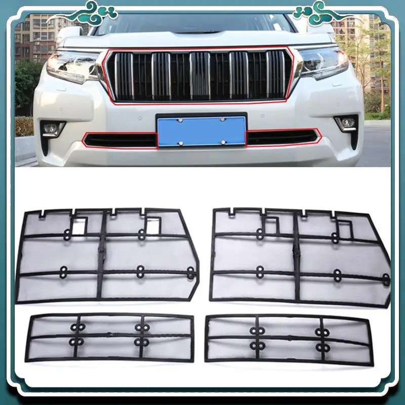 

ABTU-4PCS Grille Insect Screening Mesh Front Grille Net For Toyota Land Cruiser Prado 2018 2019 FJ 150 Replacement Accessories