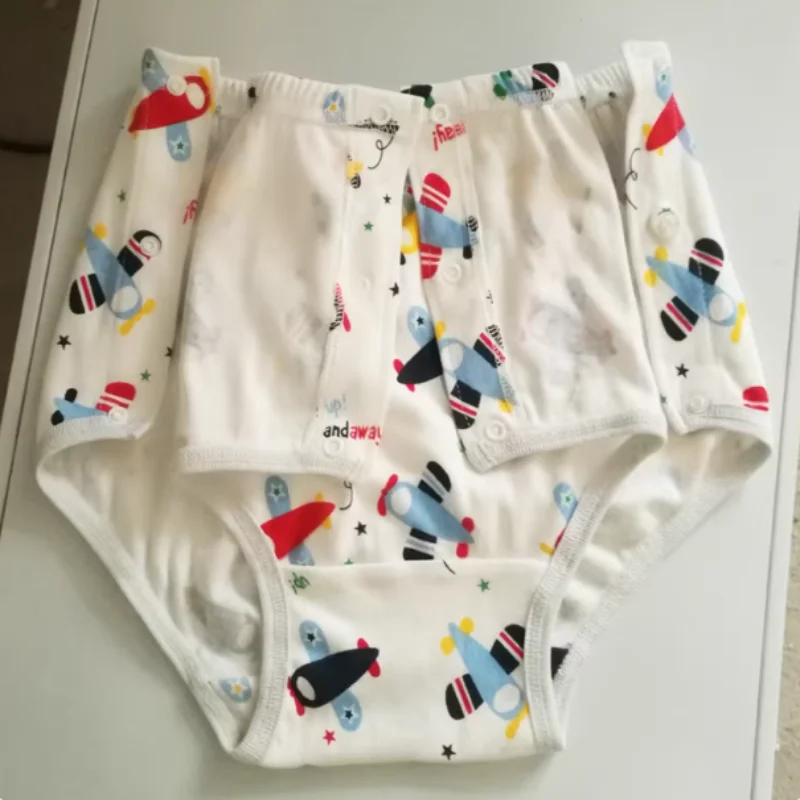 Pure Cotton Training Pants Adult baby With Snap Button Briefs ABDL Reusable  Diapers Panties Couple Role-Playing Underwear